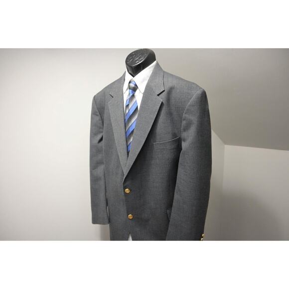 Wimbledon Of England Gold Button Blazer Sports Jacket Gray Mens Sz 48 R - Picture 2 of 13